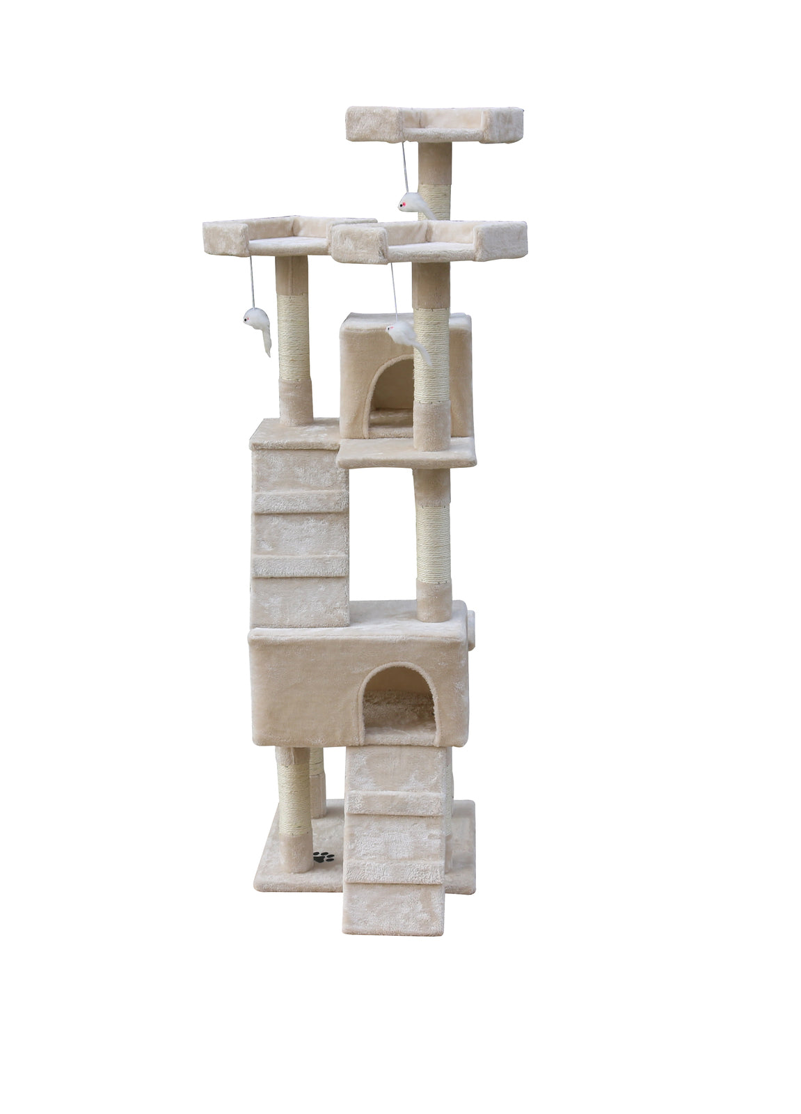 YES4PETS 170cm Cat Scratching Post Tree Post House Tower with Ladder Furniture Beige