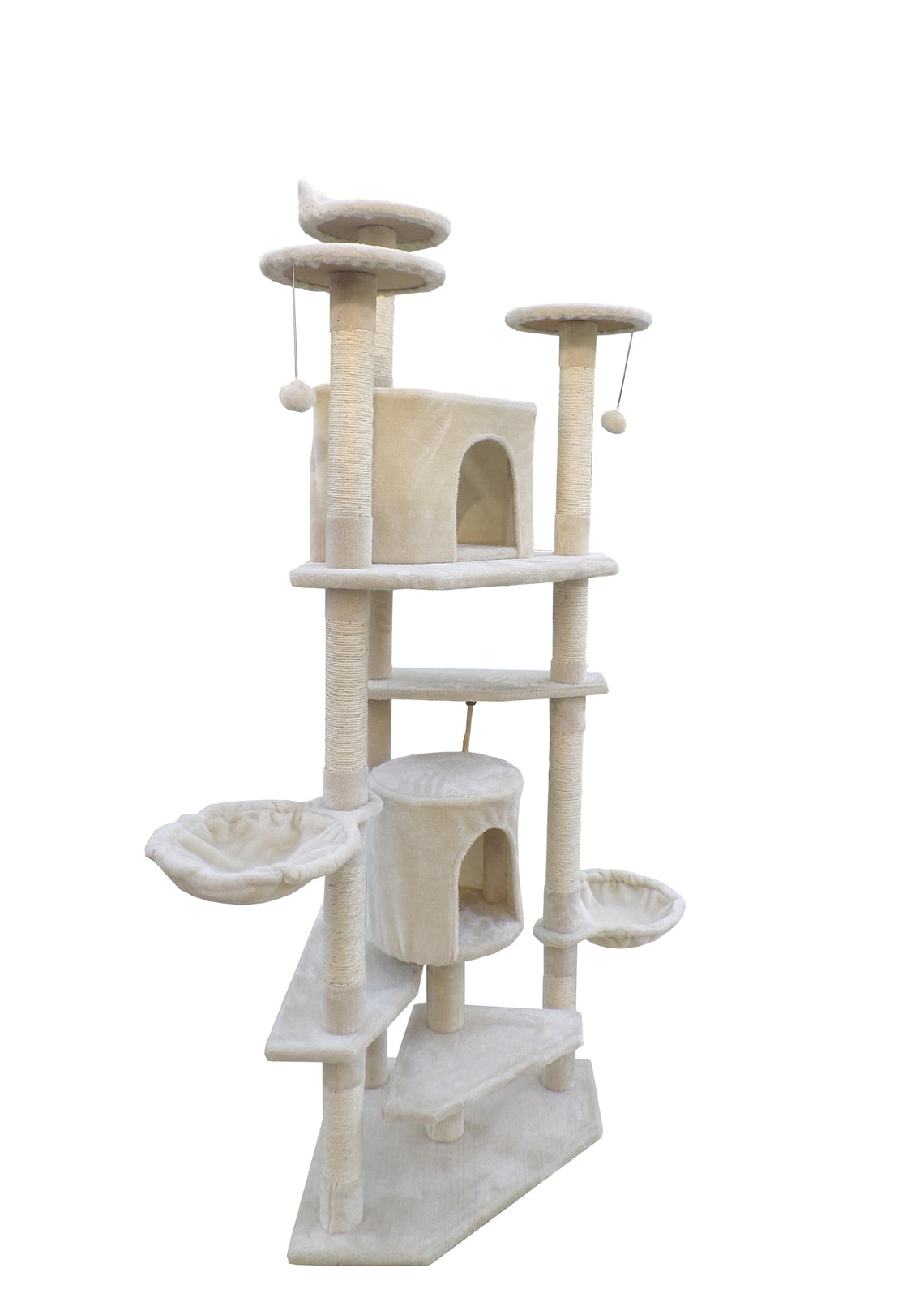 200 cm Cat Scratching Post Tree Scratcher Corner Tower Furniture- Beige