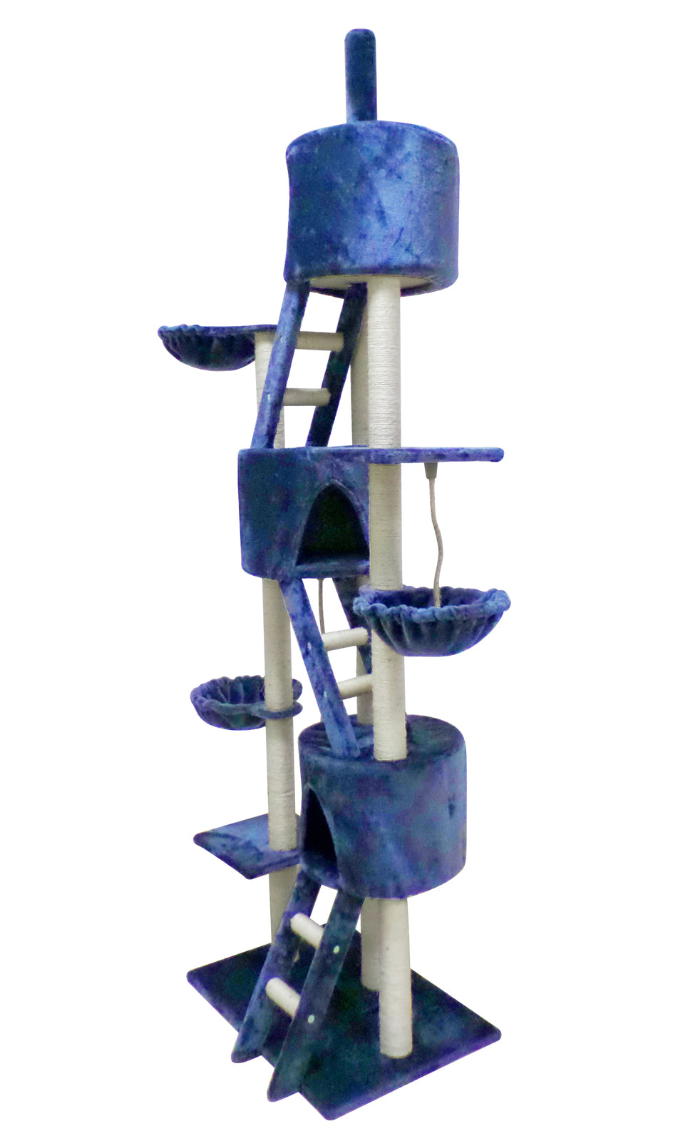 244 cm XL Multi Level Cat Scratching Post Tree Scratcher Pole- Blue