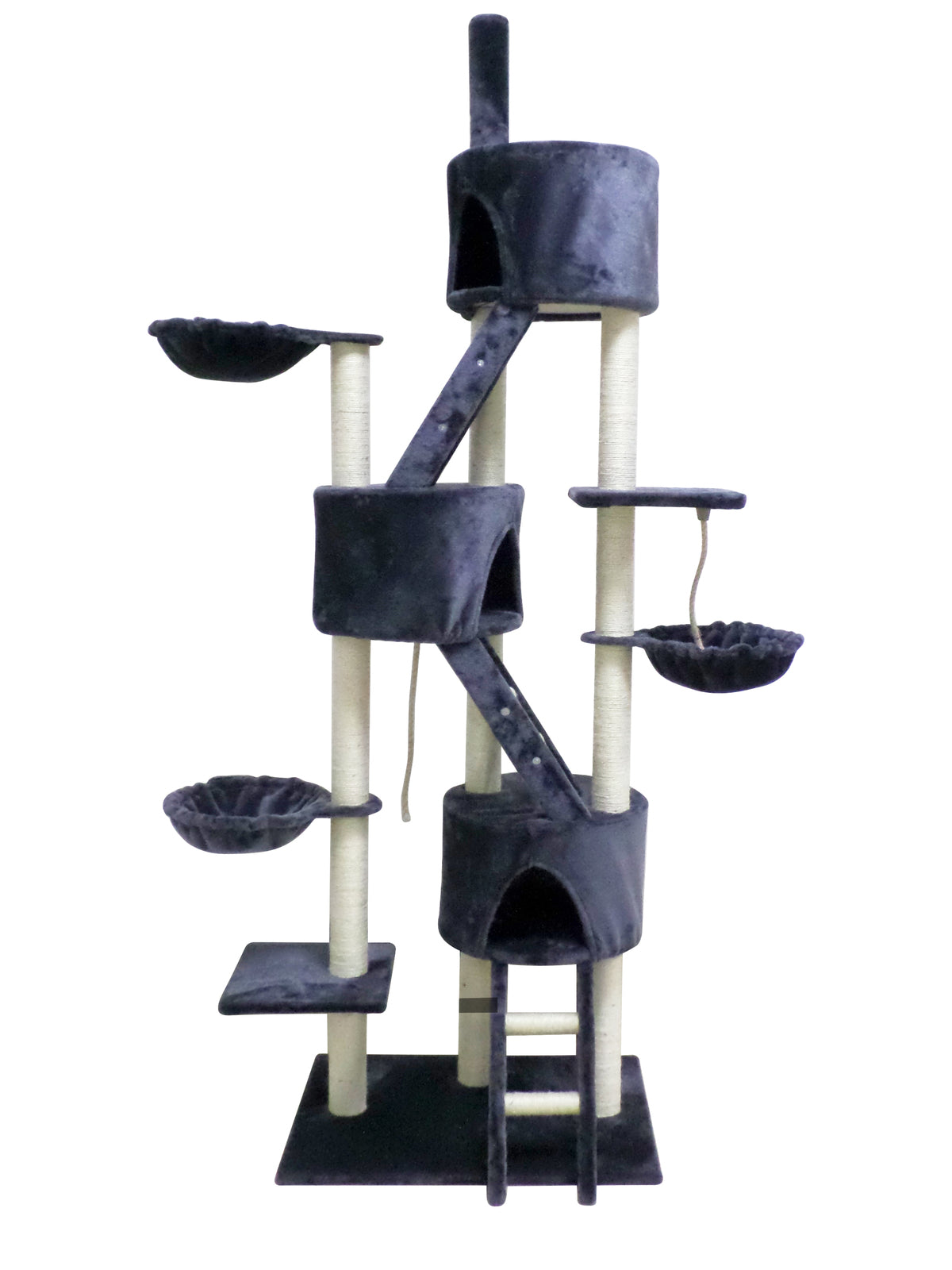 244 cm XL Multi Level Cat Scratching Post Tree Scratcher Pole- Grey