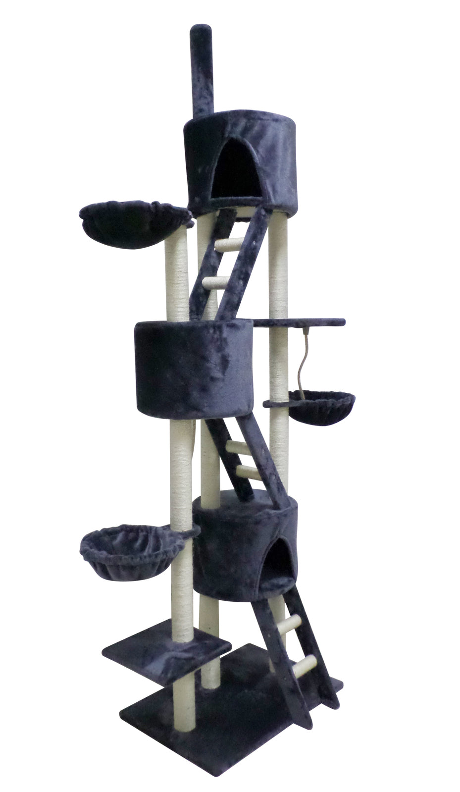 244 cm XL Multi Level Cat Scratching Post Tree Scratcher Pole- Grey