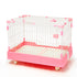 YES4PETS Large Pink Pet Dog Cage Cat Rabbit  Crate Kennel With Potty Pad And Wheel