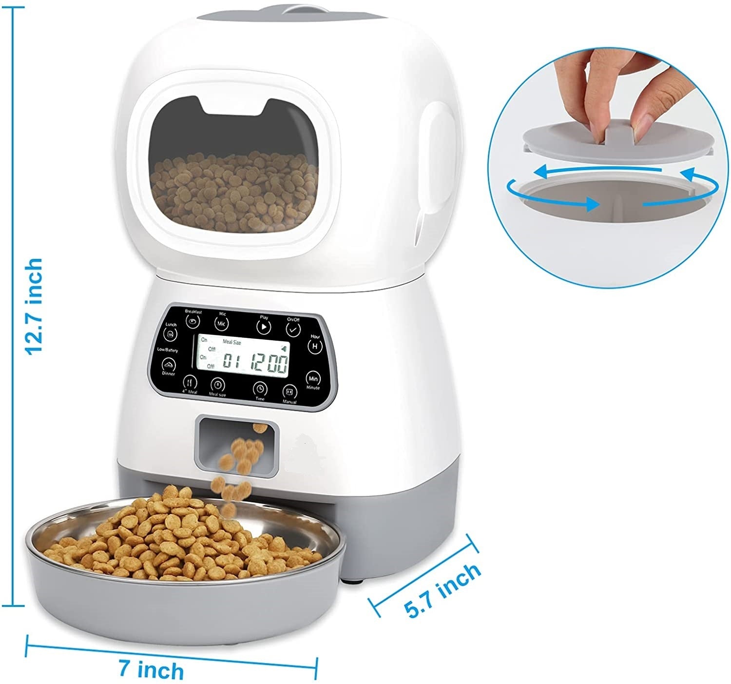 3.5L Visible Automatic Digital Pet Dog Cat Feeder Food Bowl Dispenser