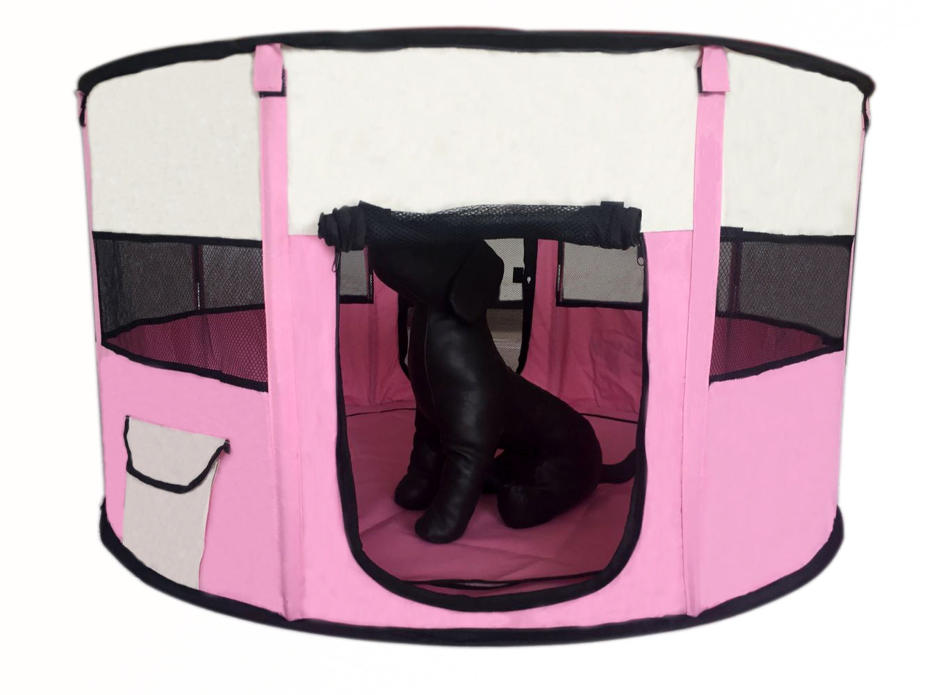 Large Round Portable Soft Playpen Dog Cat Rabbit Puppy Playpen-Pink
