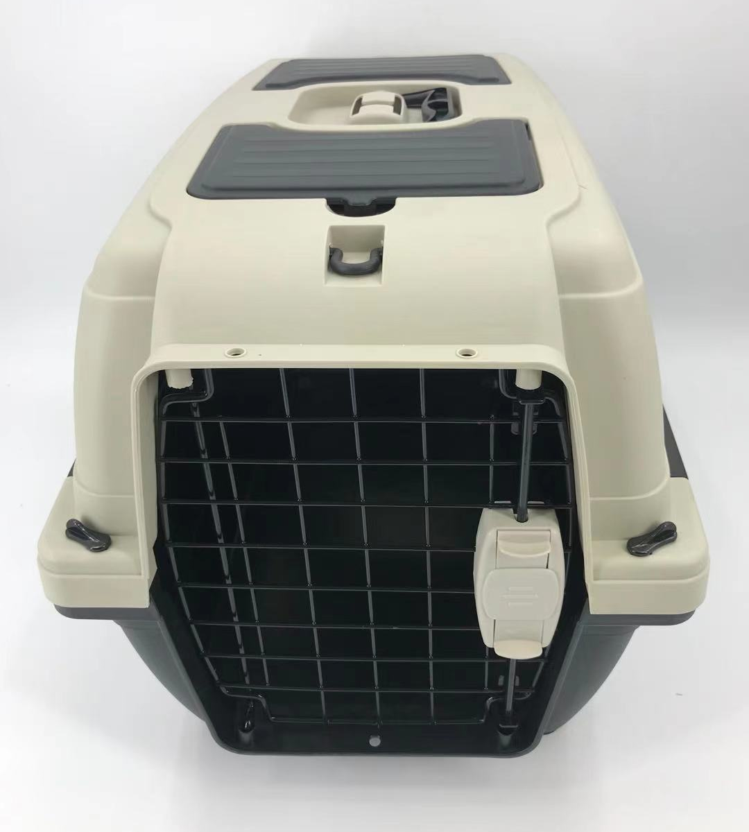 Medium Portable Dog Cat House Pet Carrier Travel Bag Cage+Safety Lock & Food Box