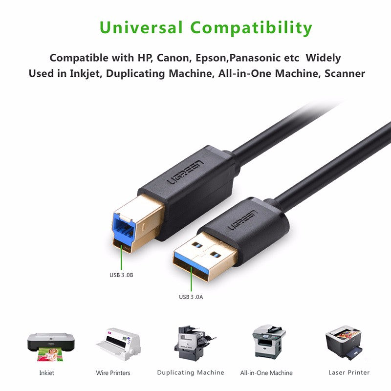 UGREEN USB 3.0 A Male to B Male Cable 2M 10372