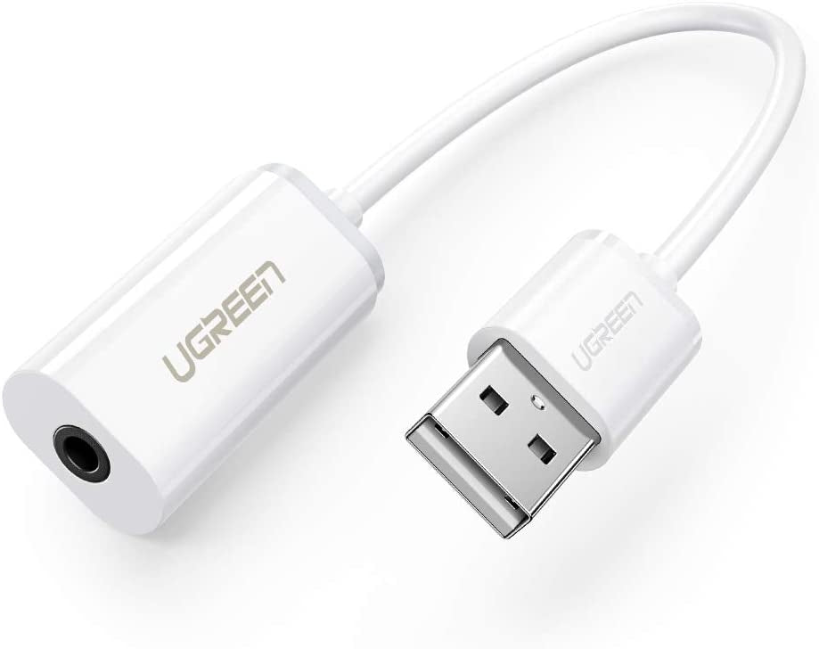 UGREEN USB A Male to 3.5 mm Aux Cable White