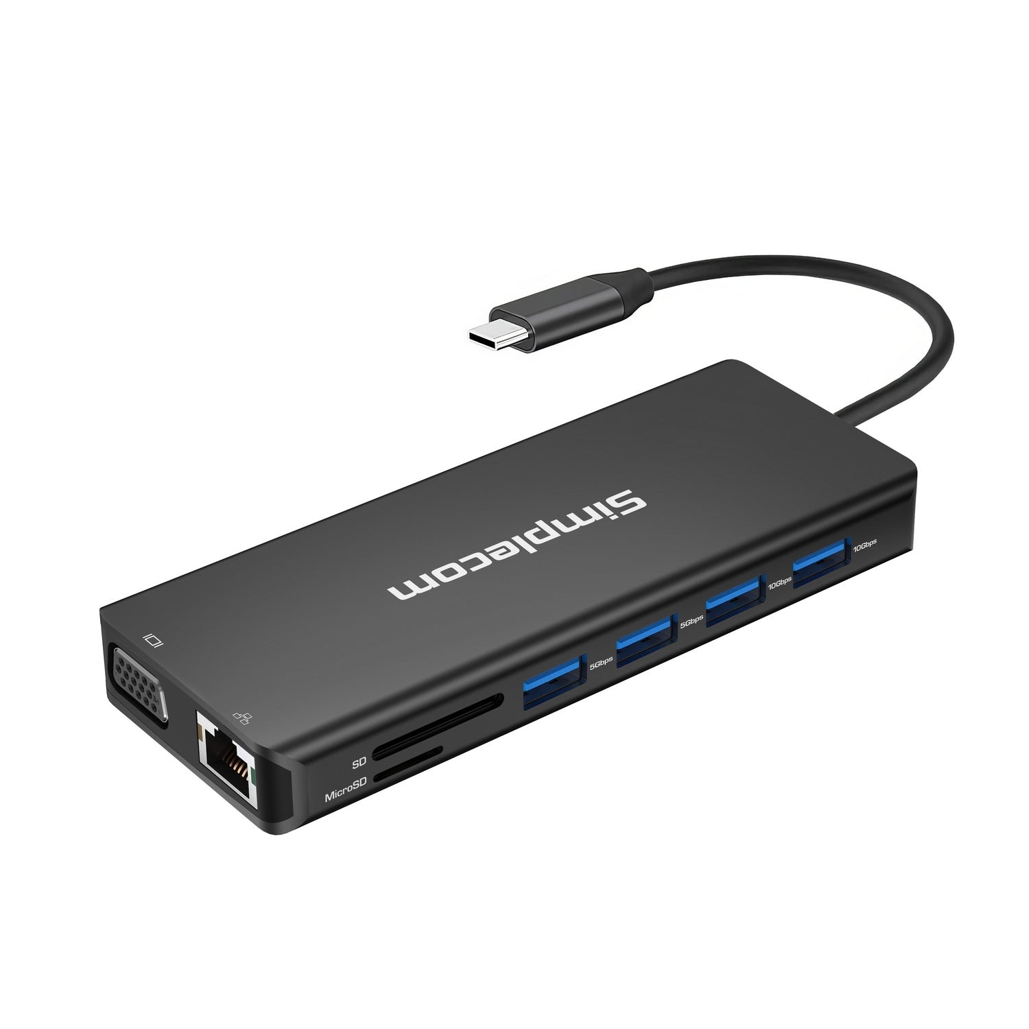 Simplecom CHN613 USB-C 13-in-1 Multiport Docking Station Dual HDMI + VGA Triple Display USB 3.2 Gen 2 10Gbps