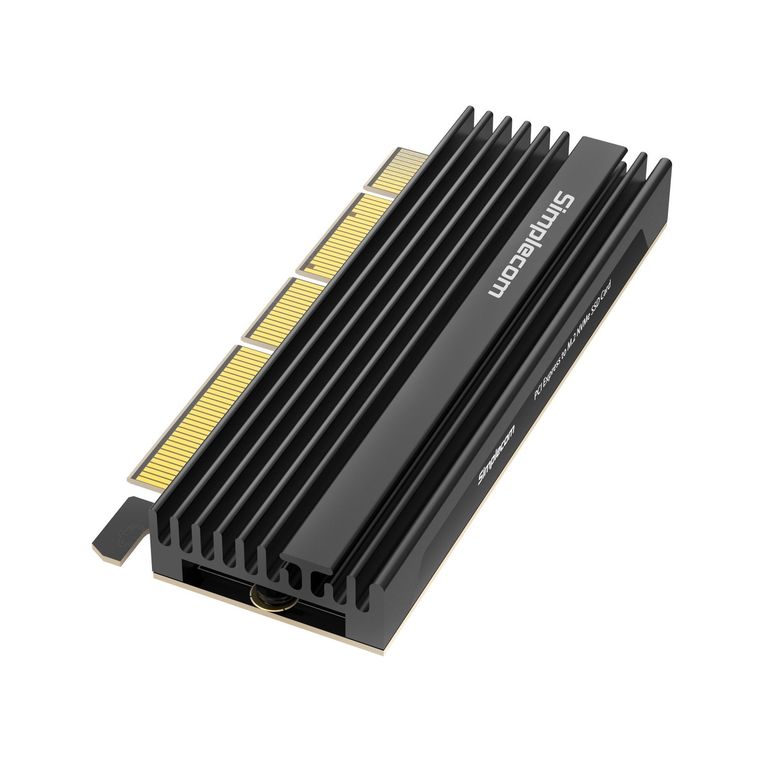 EC415B NVMe M.2 SSD to PCIe x4 x8 x16 Expansion Card with Aluminium Heat Sink Black