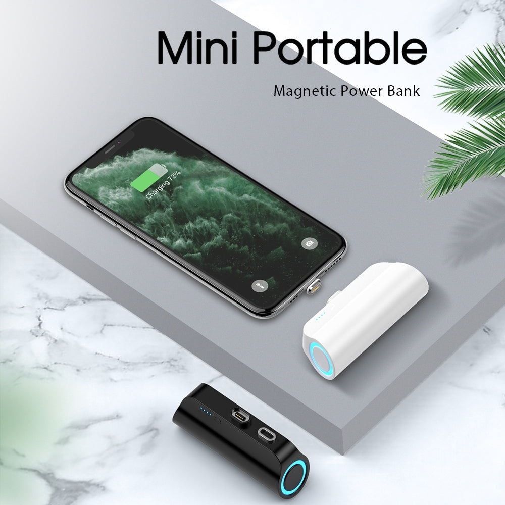 CHOETECH B660-BK 3000mAh Mini Power Bank with 3 Magnetic Connectors Black