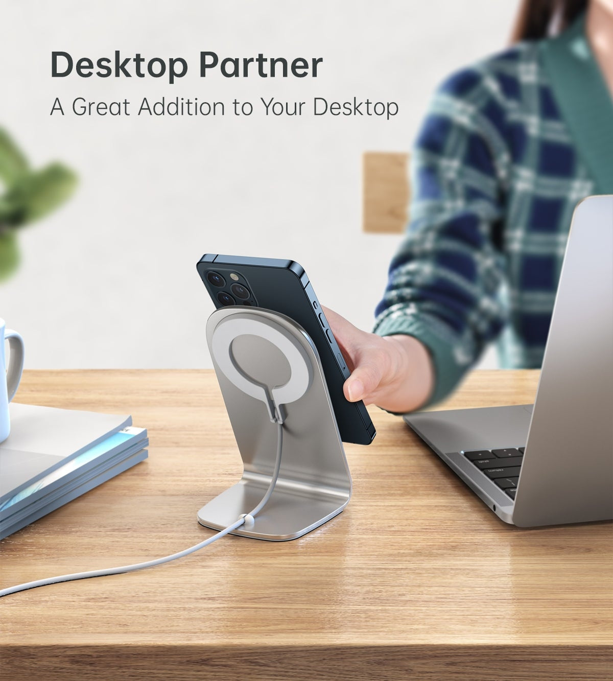 CHOETECH MIX00117SL Magasafe Fast Wireless Charger Stand Holder For iPhone 13/12 H047+T517