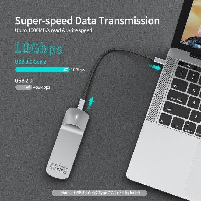 Choetech PC-HDE16 USB-C to M.2 B-Key Hard Drive Enclosure 10Gbps