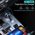 CHOETECH TC0011 130W 3 Ports Dual USB-C Port PD3.0 + USB-A Port Fast Car Charger