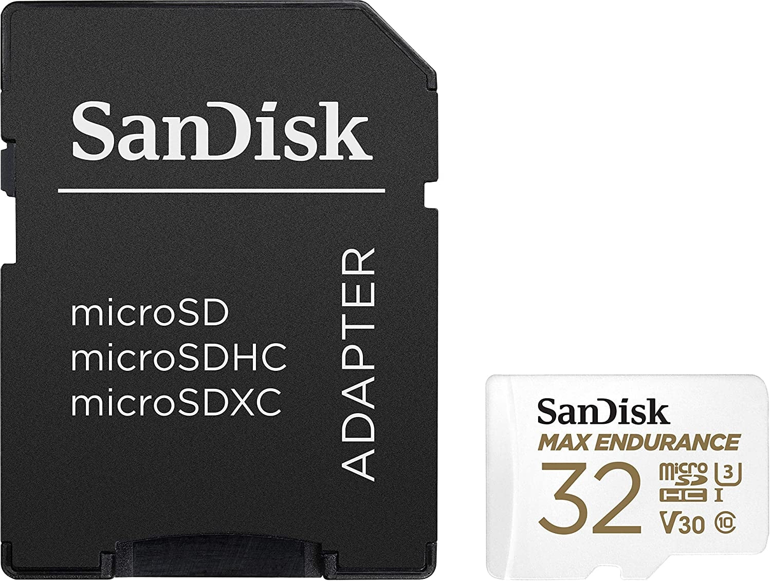 Sandisk Max Endurance Microsdhc Card SQQVR 32G 15 000 HRS UHS-I C10 U3 V30 100MB/S R 40MB/S W SD Adaptor SDSQQVR-032G-GN6IA