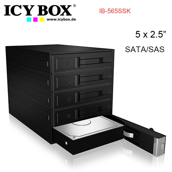 ICY BOX Backplane for 5x 3.5" SATA or SAS HDD in 3x 5.25" bay IB-565SSK
