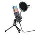 UM650 USB Cardioid Condenser Microphone Gaming RGB Lights with Tripod & Pop Filter