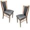 Fairmont 2pc Set Dining Chair PU Leather Seat Padded Back Solid Oak Timber Wood