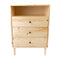 Jamie Tallboy 3 Chest of Drawers Solid Pine Wood Bed Storage Cabinet - Natural