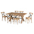 Woodland 4pc Set Dining Chair X-Back Birch Timber Wood Woven Seat Natural
