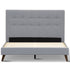 Volga King Single Bed Platform Frame Fabric Upholstered Mattress Base - Grey