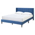 Samson Double Bed Winged Headboard Fabric Upholstered - Blue