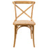 Aster Crossback Dining Chair Set of 2 Solid Birch Timber Wood Ratan Seat - Oak