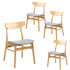 Cusco 4pc Set Dining Chair Fabric Seat Scandinavian Style Solid Rubberwood