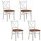 Lupin Dining Chair Set of 4 Crossback Solid Rubber Wood Furniture - White Oak