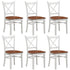 Lupin Dining Chair Set of 6 Crossback Solid Rubber Wood Furniture - White Oak