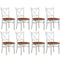 Lupin Dining Chair Set of 8 Crossback Solid Rubber Wood Furniture - White Oak