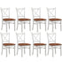 Lupin Dining Chair Set of 8 Crossback Solid Rubber Wood Furniture - White Oak