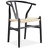 Anemone  Set of 2 Wishbone Dining Chair Beech Timber Replica Hans Wenger - Black