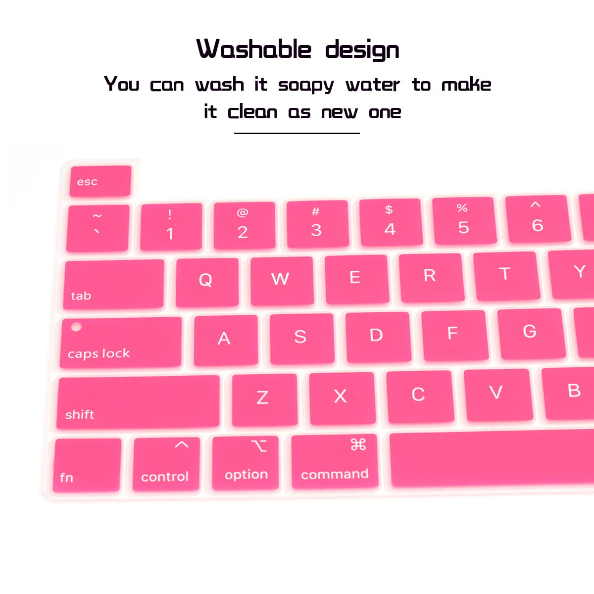 Keyboard Cover Skin For MacBook Pro 13 Pro 16 A2338 A2289 A2251 A2141 M1 M2 2020 to 2023 Hot Pink