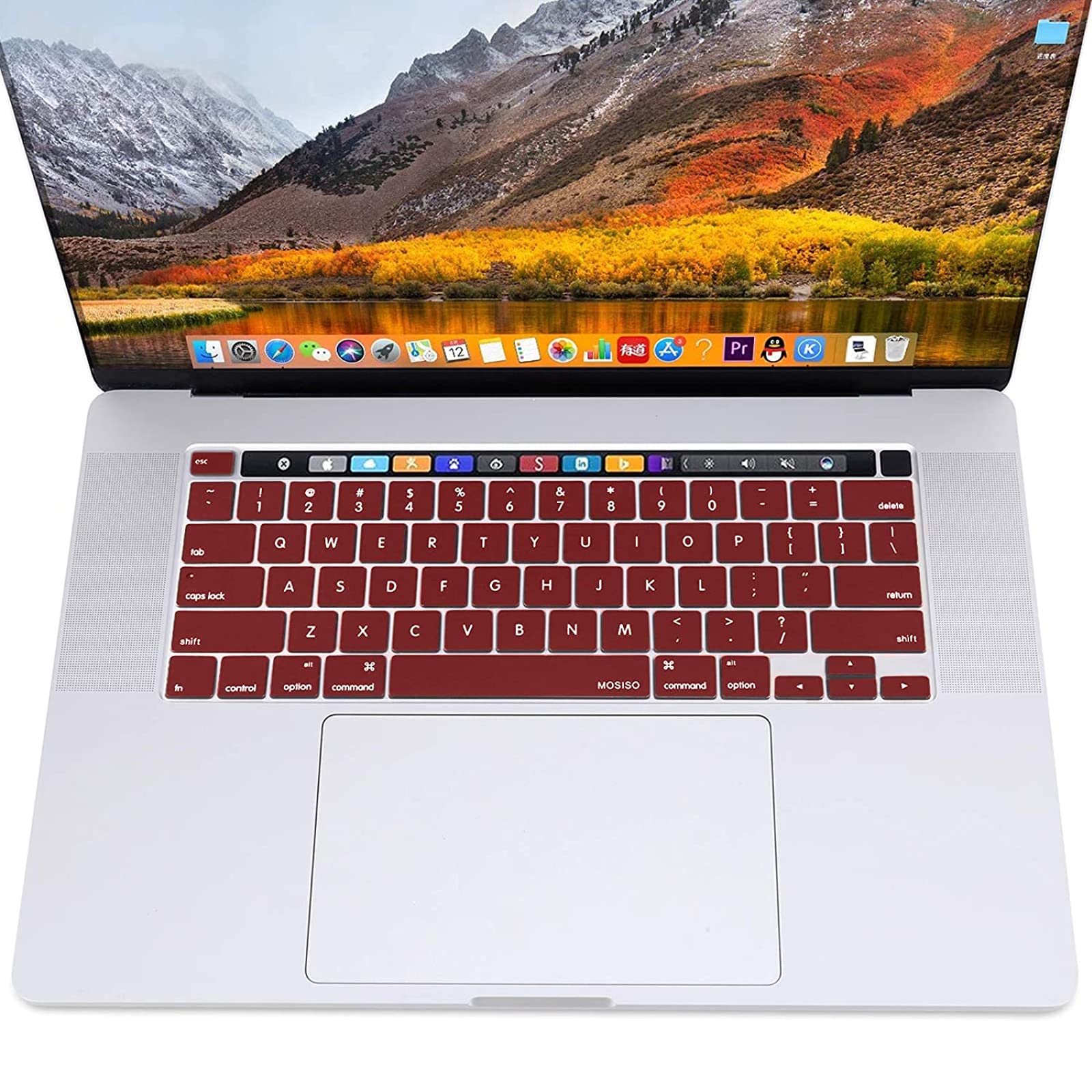 Keyboard Cover Skin For MacBook Pro 13 Pro 16 A2338 A2289 A2251 A2141 M1 M2 2020 to 2023 Wine Red