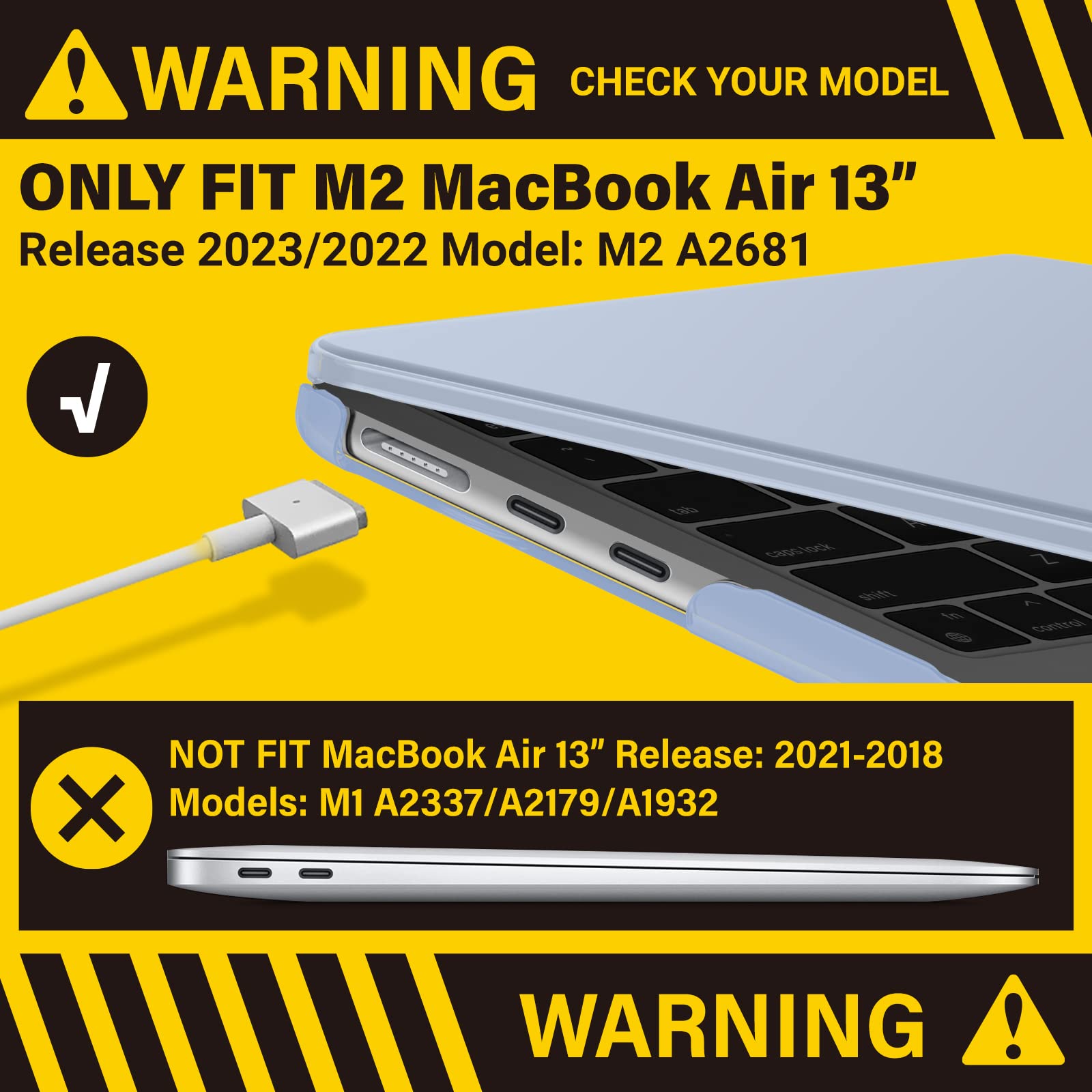 Suitable for  2023 2022 MacBook Air 13 inch case M2 Model A2681 Hard Shell Case Keyboard Cover