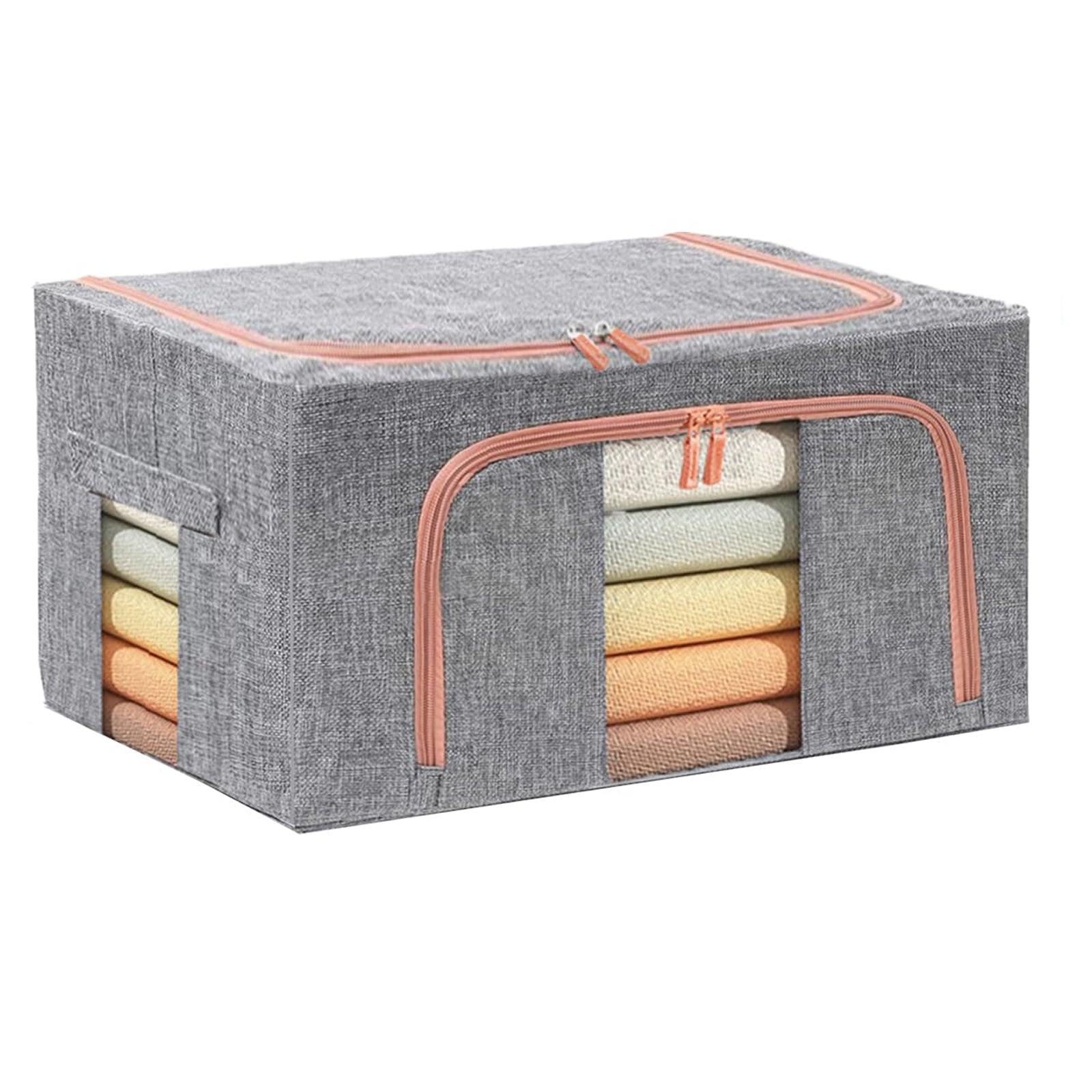 24L Cloth Storage Box Closet Organizer Storage Bags Clothes Storage Bags Wardrobe Organizer Idea Grey