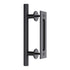 30cm Pull and Flush Barn Door Handle Square Handles set of Frosted Black Surface Round