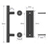 30cm Pull and Flush Barn Door Handle Square Handles set of Frosted Black Surface Round