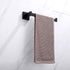 Square Hand Towel Holder Ring Wall Mounted Modern Towel Bar Bathroom Kitchen Black