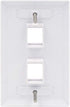 2 Port QuickPort outlet Wall Plate face plate, two Gang White