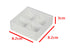 100 Pack of White Card Chocolate Sweet Soap Product Reatail Gift Box - 4 Bay Compartments - Clear Slide On Lid - 8x8x3cm