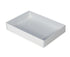 100 Pack of White Card Box - Clear Slide On Lid - 17 x 25 x 5cm -  Large Beauty Product Gift Giving Hamper Tray Merch Fashion Cake Sweets Xmas