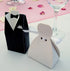 10 Pack of 5 Bride Gown and 5 Groom Tux Wedding Bridal Bomboniere Favor Candy Choc Almond Box - NW