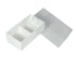 10 Pack of White Card Chocolate Sweet Soap Product Reatail Gift Box - 2 Bay Compartments - Clear Slide On Lid - 8x4x3cm