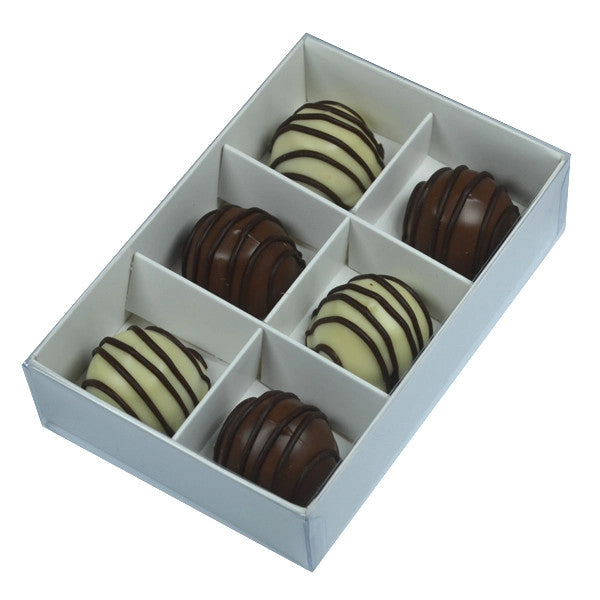 10 Pack of White Card Chocolate Sweet Soap Product Reatail Gift Box - 6 Bay Compartments - Clear Slide On Lid - 12x8x3cm