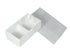 50 Pack of White Card Chocolate Sweet Soap Product Reatail Gift Box - 2 Bay Compartments - Clear Slide On Lid - 8x4x3cm