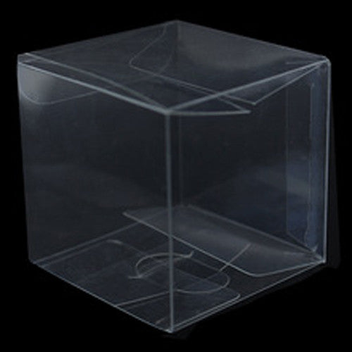 50 Piece Pack -PVC Clear See Through Plastic 15cm Square Cube Box - Large Bomboniere Product Exhibition Gift
