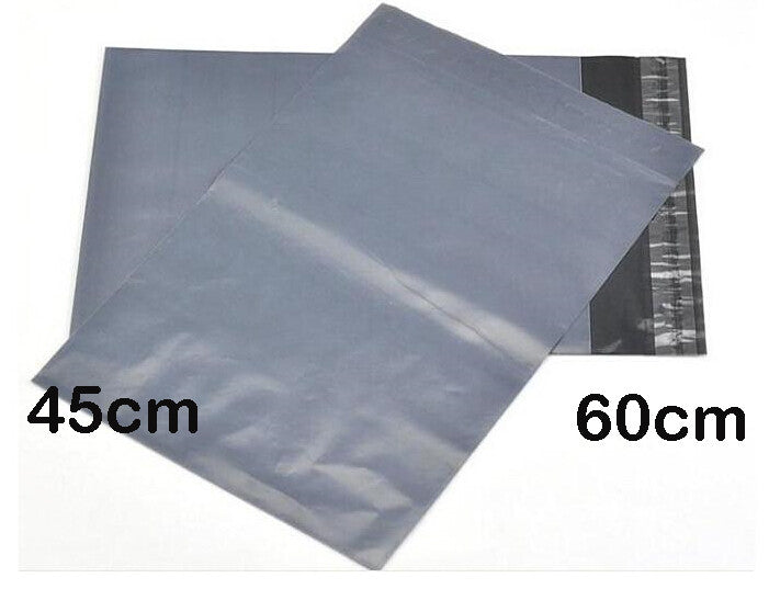 100 Bulk Buy Pack - 600x450 mm LARGE GREY PLASTIC MAILING SATCHEL COURIER BAG SHIPPING POLY POSTAGE POST SELF SEAL