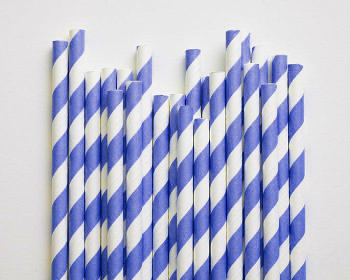 1000 Bulk Wholesale Pack Blue White Drinking Straws Biodegradable Eco Paper Birthday Party Event Bistro Bar Cafe Take Away