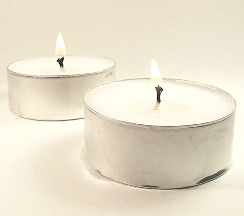 Large Tealight Candles 6cm Wide in silver foil cup  10 in a pack - Party Event Wedding BBQ Dinner Romantic Ambience Decor